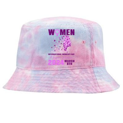 International Wo.'s Day 2024 Floral Silhouette Tie-Dyed Bucket Hat