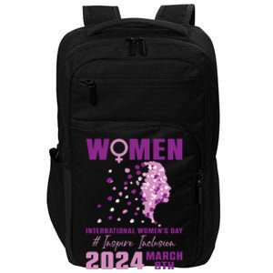 International Women Day 2024 Floral Woman Girl Silhouette Impact Tech Backpack