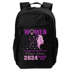 International Women Day 2024 Floral Woman Girl Silhouette Daily Commute Backpack