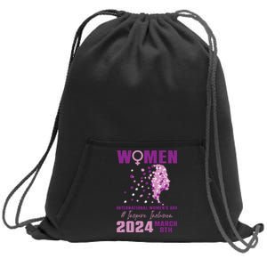 International Women Day 2024 Floral Woman Girl Silhouette Sweatshirt Cinch Pack Bag