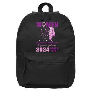 International Women Day 2024 Floral Woman Girl Silhouette 16 in Basic Backpack