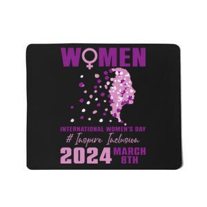 International Women Day 2024 Floral Woman Girl Silhouette Mousepad