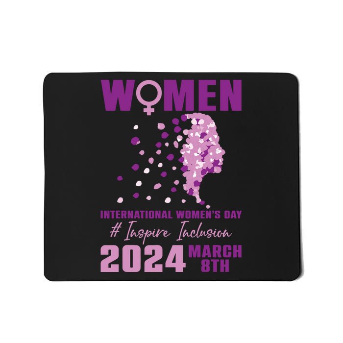 International Women Day 2024 Floral Woman Girl Silhouette Mousepad