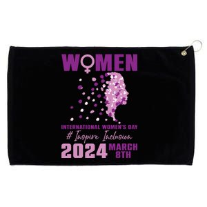 International Women Day 2024 Floral Woman Girl Silhouette Grommeted Golf Towel