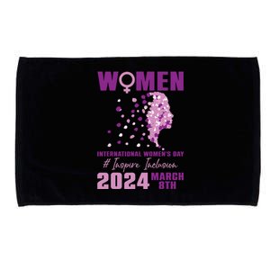 International Women Day 2024 Floral Woman Girl Silhouette Microfiber Hand Towel