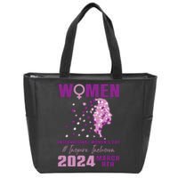 International Women Day 2024 Floral Woman Girl Silhouette Zip Tote Bag