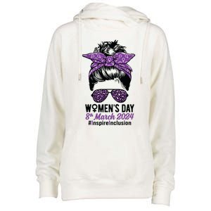 International Women Day 2024 Inspire Inclusion 8 March 24 Womens Funnel Neck Pullover Hood