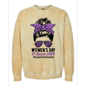 International Women Day 2024 Inspire Inclusion 8 March 24 Colorblast Crewneck Sweatshirt