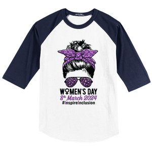 International Women Day 2024 Inspire Inclusion 8 March 24 Baseball Sleeve Shirt