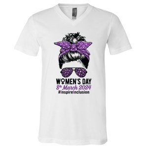 International Women Day 2024 Inspire Inclusion 8 March 24 V-Neck T-Shirt