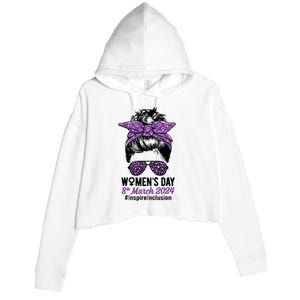 International Women Day 2024 Inspire Inclusion 8 March 24 Crop Fleece Hoodie