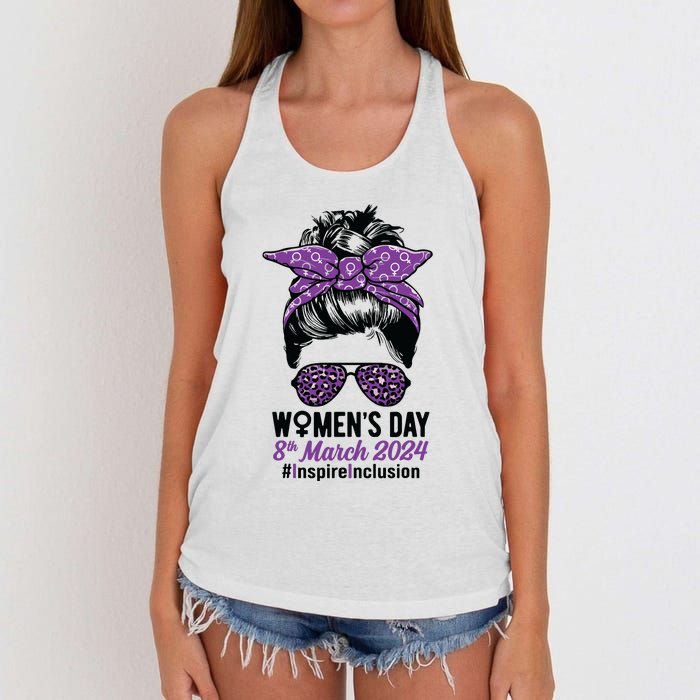 International Women Day 2024 Inspire Inclusion 8 March 24 Women's Knotted Racerback Tank