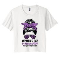 International Women Day 2024 Inspire Inclusion 8 March 24 Women's Crop Top Tee