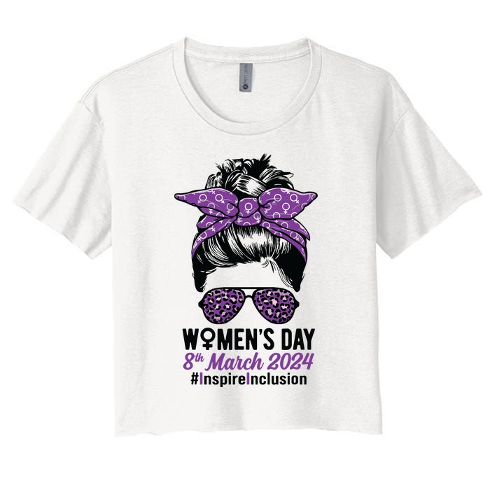 International Women Day 2024 Inspire Inclusion 8 March 24 Women's Crop Top Tee