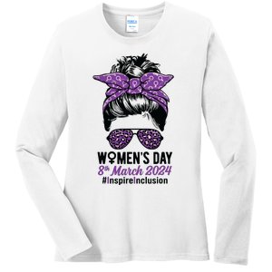 International Women Day 2024 Inspire Inclusion 8 March 24 Ladies Long Sleeve Shirt