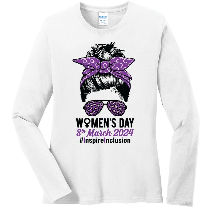 International Women Day 2024 Inspire Inclusion 8 March 24 Ladies Long Sleeve Shirt