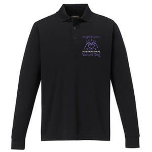 International Women Day 2024 Inspire Inclusion 8 March Performance Long Sleeve Polo