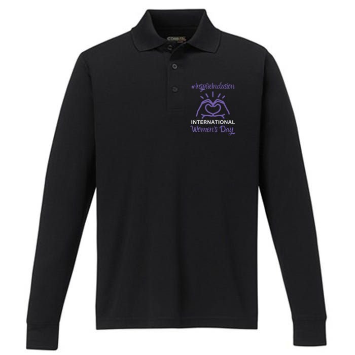 International Women Day 2024 Inspire Inclusion 8 March Performance Long Sleeve Polo