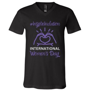 International Women Day 2024 Inspire Inclusion 8 March V-Neck T-Shirt