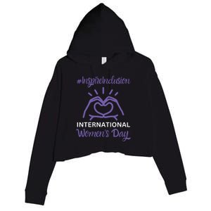 International Women Day 2024 Inspire Inclusion 8 March Crop Fleece Hoodie