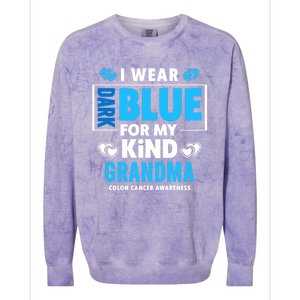 I Wear Dark Blue For My Grandma Funny Gift Colon Cancer Awareness Funny Gift Colorblast Crewneck Sweatshirt