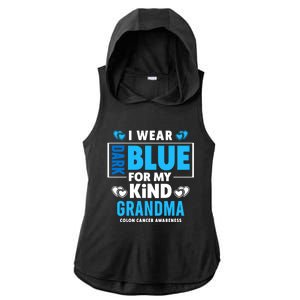 I Wear Dark Blue For My Grandma Funny Gift Colon Cancer Awareness Funny Gift Ladies PosiCharge Tri-Blend Wicking Draft Hoodie Tank