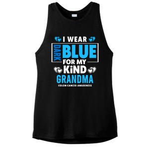 I Wear Dark Blue For My Grandma Funny Gift Colon Cancer Awareness Funny Gift Ladies PosiCharge Tri-Blend Wicking Tank