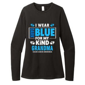 I Wear Dark Blue For My Grandma Funny Gift Colon Cancer Awareness Funny Gift Womens CVC Long Sleeve Shirt