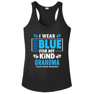 I Wear Dark Blue For My Grandma Funny Gift Colon Cancer Awareness Funny Gift Ladies PosiCharge Competitor Racerback Tank