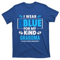 I Wear Dark Blue For My Grandma Funny Gift Colon Cancer Awareness Funny Gift T-Shirt