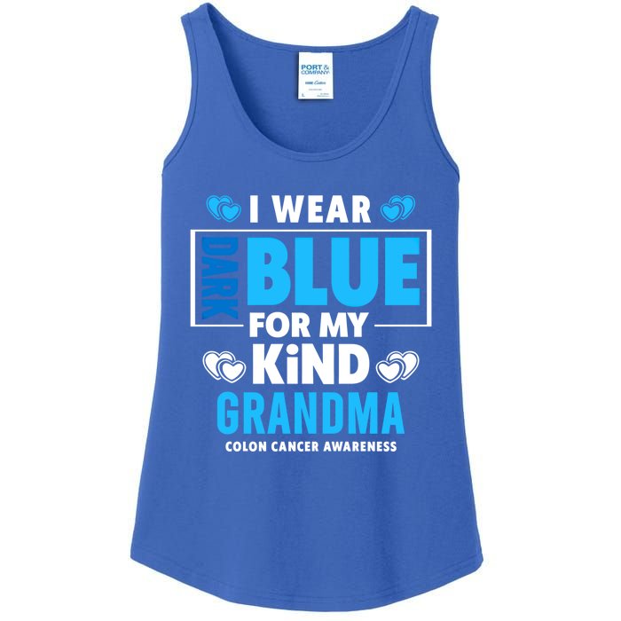 I Wear Dark Blue For My Grandma Funny Gift Colon Cancer Awareness Funny Gift Ladies Essential Tank