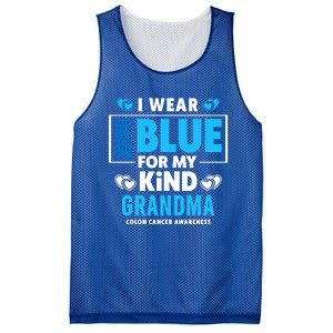 I Wear Dark Blue For My Grandma Funny Gift Colon Cancer Awareness Funny Gift Mesh Reversible Basketball Jersey Tank