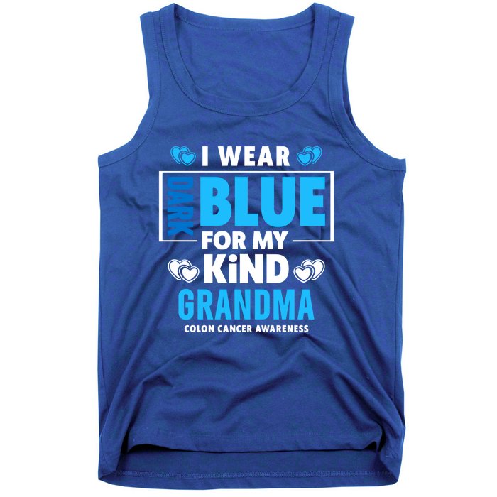 I Wear Dark Blue For My Grandma Funny Gift Colon Cancer Awareness Funny Gift Tank Top