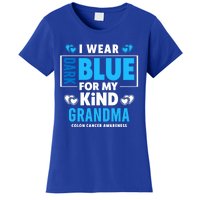 I Wear Dark Blue For My Grandma Funny Gift Colon Cancer Awareness Funny Gift Women's T-Shirt