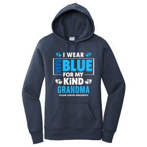 I Wear Dark Blue For My Grandma Funny Gift Colon Cancer Awareness Funny Gift Women's Pullover Hoodie