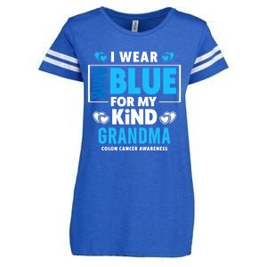 I Wear Dark Blue For My Grandma Funny Gift Colon Cancer Awareness Funny Gift Enza Ladies Jersey Football T-Shirt