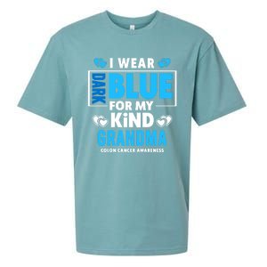 I Wear Dark Blue For My Grandma Funny Gift Colon Cancer Awareness Funny Gift Sueded Cloud Jersey T-Shirt