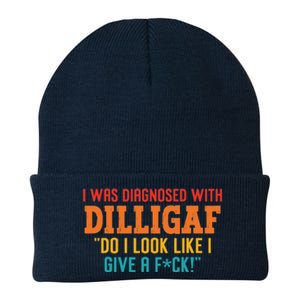 I Was Diagnosed With Dilligaf Do I Look Like I Give A Fck Knit Cap Winter Beanie