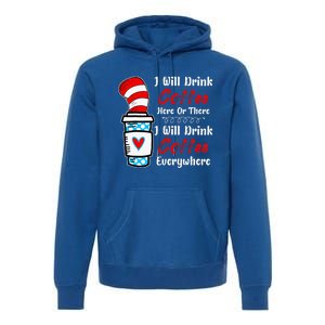 I Will Drink Coffee Here Or There Funny Teacher Teaching Premium Hoodie