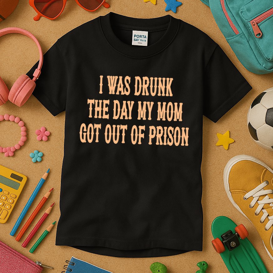 I Was Drunk The Day My Mom Got Out Of Prison Kids T-Shirt