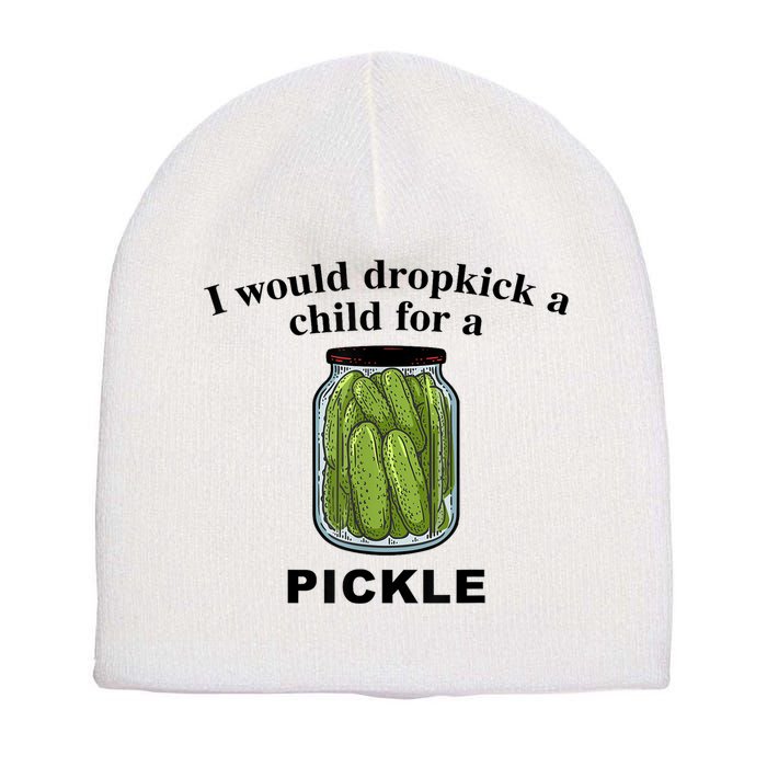 I Would Dropkick A Child For A Pickle Gift Short Acrylic Beanie