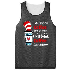 I Will Drink Coffee Here Or There Funny Teacher Teaching Mesh Reversible Basketball Jersey Tank