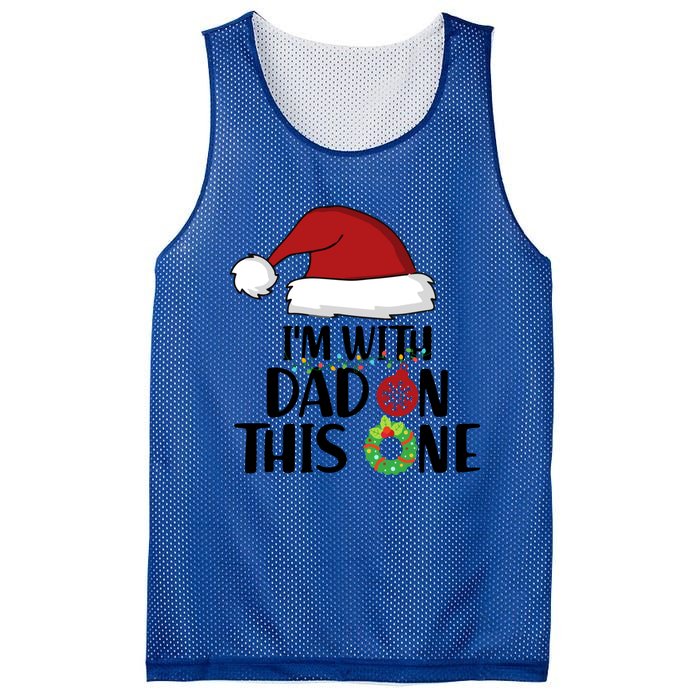 IM With Dad On This One Santa Matching Family Christmas Gift Mesh Reversible Basketball Jersey Tank