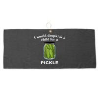 I Would Dropkick A Child For A Pickle Large Microfiber Waffle Golf Towel