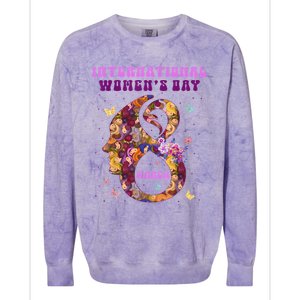 International Women Day 8 March 2024 Flowers Colorblast Crewneck Sweatshirt