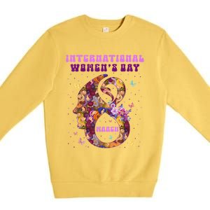 International Women Day 8 March 2024 Flowers Premium Crewneck Sweatshirt