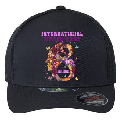 International Women Day 8 March 2024 Flowers Flexfit Unipanel Trucker Cap