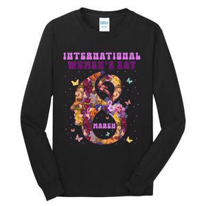 International Women Day 8 March 2024 Flowers Tall Long Sleeve T-Shirt