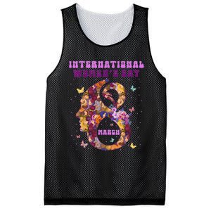 International Women Day 8 March 2024 Flowers Mesh Reversible Basketball Jersey Tank