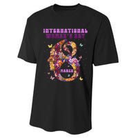 International Women Day 8 March 2024 Flowers Performance Sprint T-Shirt